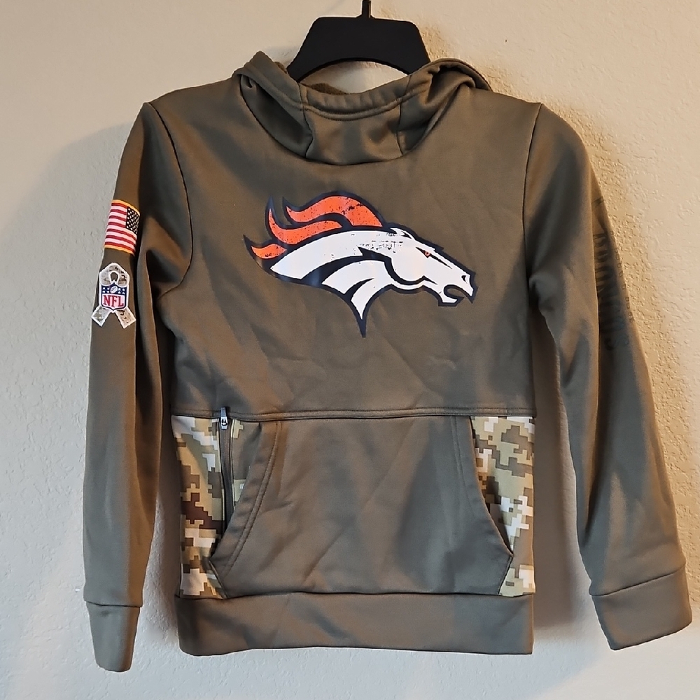 Nike‎ Kids Green Broncos NFL Hoodie Small